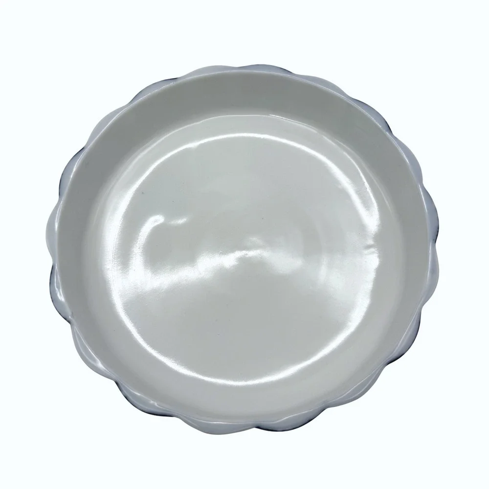 Japanese Blue & White Porcelain Bowl‎ Chrysanthemum Fluted Rim Striped 6